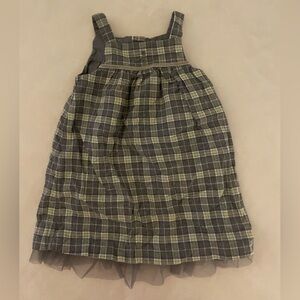 Janie and Jack grat & green plaid dress size 12-18 mo